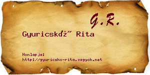 Gyuricskó Rita névjegykártya